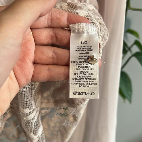 Blush Pink Sheer Dynamite Long Sleeve Blouse - Picture 6 of 8